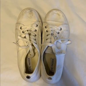 White platform sneakers